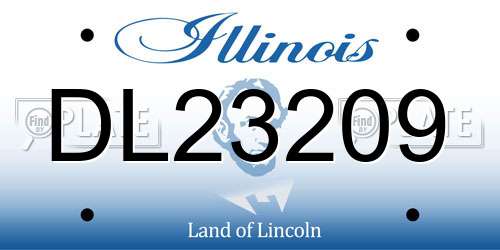 DL23209 Illinois License Plate