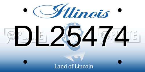 DL25474 Illinois License Plate