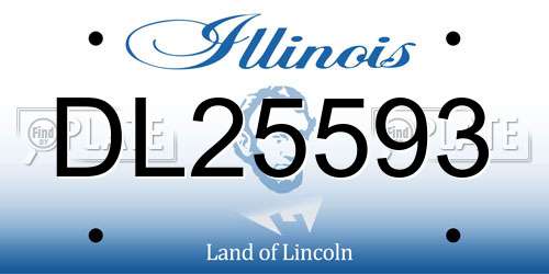 DL25593 Illinois License Plate