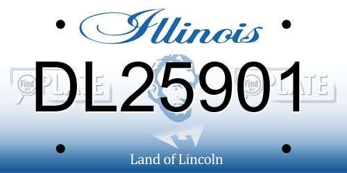 DL25901 Illinois License Plate