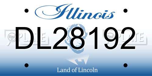 DL28192 Illinois License Plate