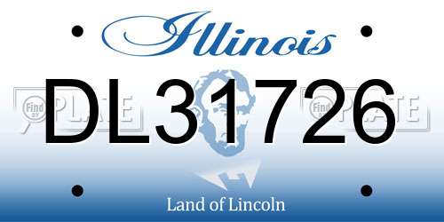 DL31726 Illinois License Plate