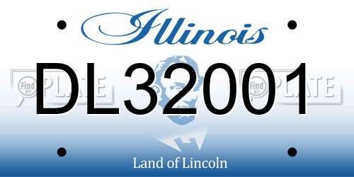 DL32001 Illinois License Plate