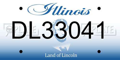 DL33041 Illinois License Plate