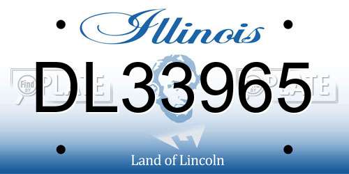 DL33965 Illinois License Plate
