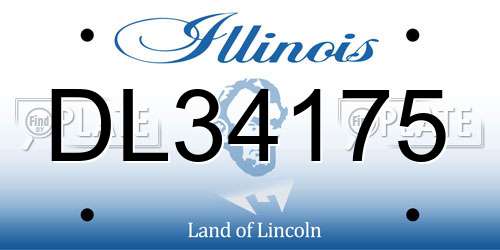 DL34175 Illinois License Plate