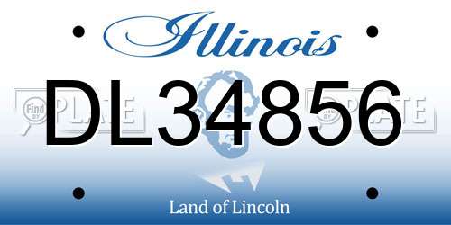 DL34856 Illinois License Plate