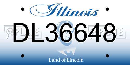 DL36648 Illinois License Plate