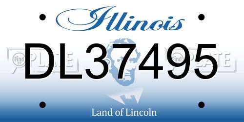 DL37495 Illinois License Plate