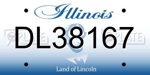 DL38167 Illinois License Plate
