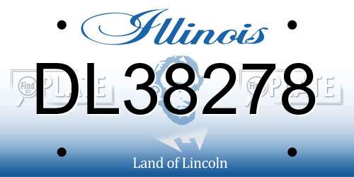 DL38278 Illinois License Plate