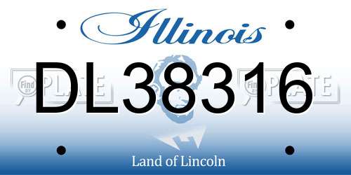 DL38316 Illinois License Plate