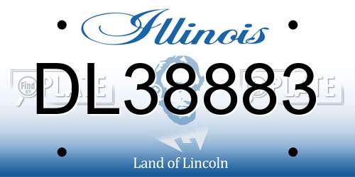 DL38883 Illinois License Plate