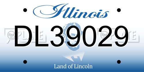 DL39029 Illinois License Plate