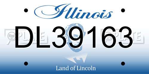 DL39163 Illinois License Plate