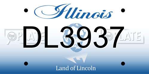 DL3937 Illinois License Plate