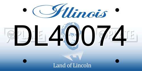 DL40074 Illinois License Plate