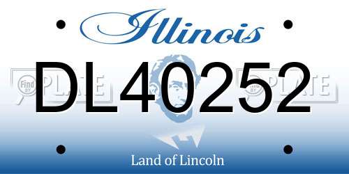 DL40252 Illinois License Plate