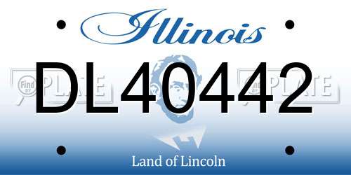 DL40442 Illinois License Plate