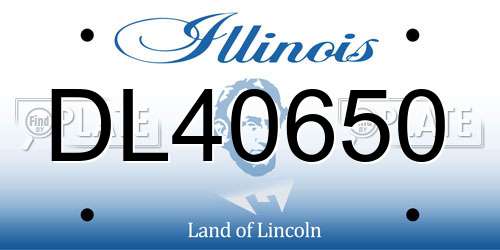 DL40650 Illinois License Plate
