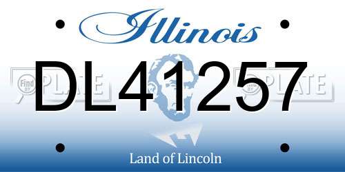 DL41257 Illinois License Plate
