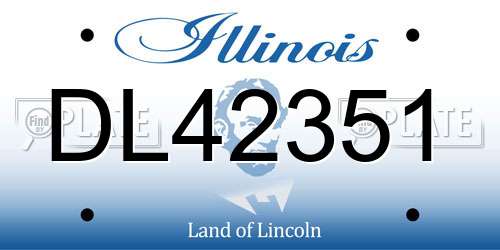 DL42351 Illinois License Plate