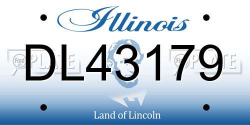 DL43179 Illinois License Plate