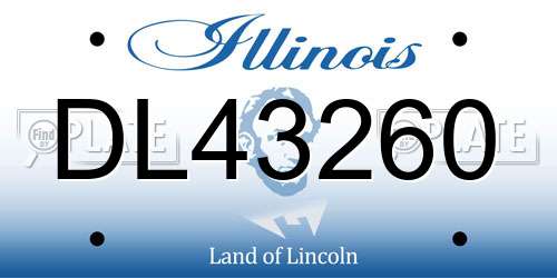 DL43260 Illinois License Plate