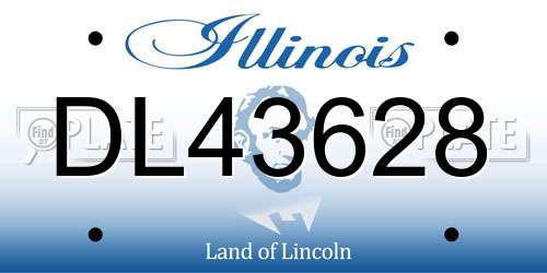 DL43628 Illinois License Plate