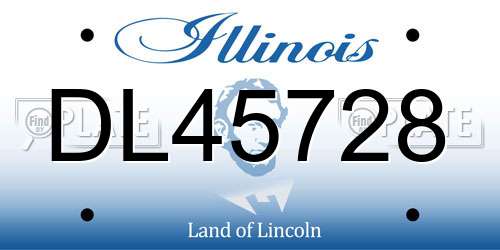DL45728 Illinois License Plate