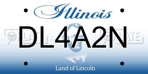 DL4A2N Illinois License Plate