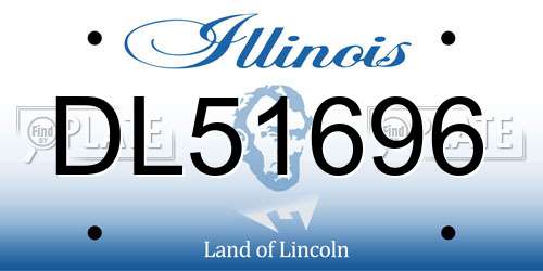 DL51696 Illinois License Plate