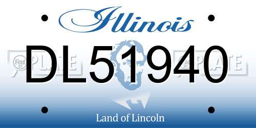 DL51940 Illinois License Plate