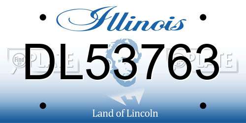 DL53763 Illinois License Plate