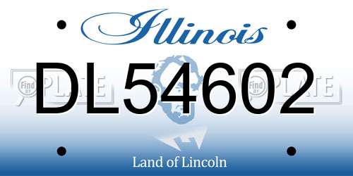 DL54602 Illinois License Plate