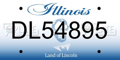 DL54895 Illinois License Plate