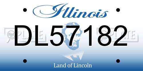 DL57182 Illinois License Plate