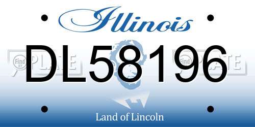 DL58196 Illinois License Plate