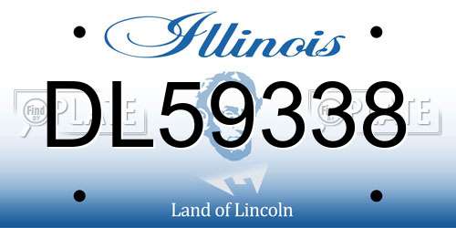 DL59338 Illinois License Plate