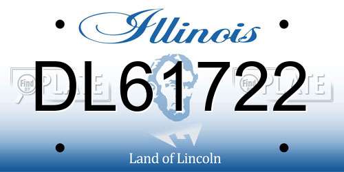 DL61722 Illinois License Plate