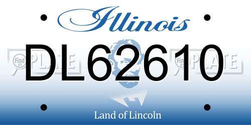DL62610 Illinois License Plate