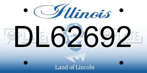 DL62692 Illinois License Plate