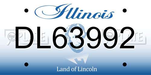 DL63992 Illinois License Plate