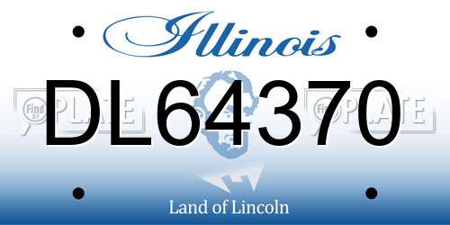 DL64370 Illinois License Plate