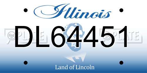 DL64451 Illinois License Plate