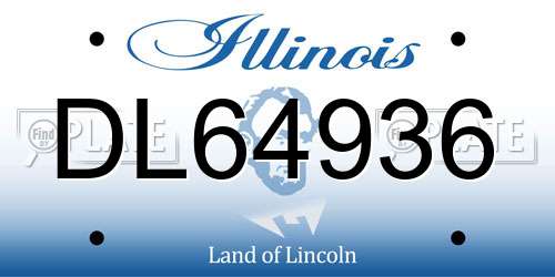 DL64936 Illinois License Plate