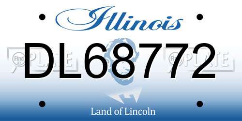 DL68772 Illinois License Plate