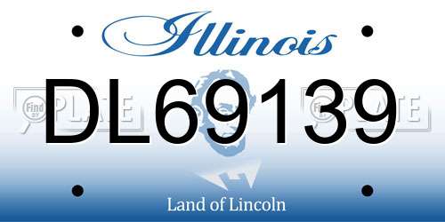 DL69139 Illinois License Plate
