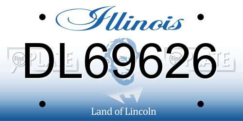 DL69626 Illinois License Plate