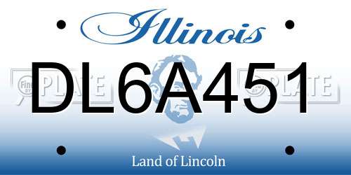 DL6A451 Illinois License Plate